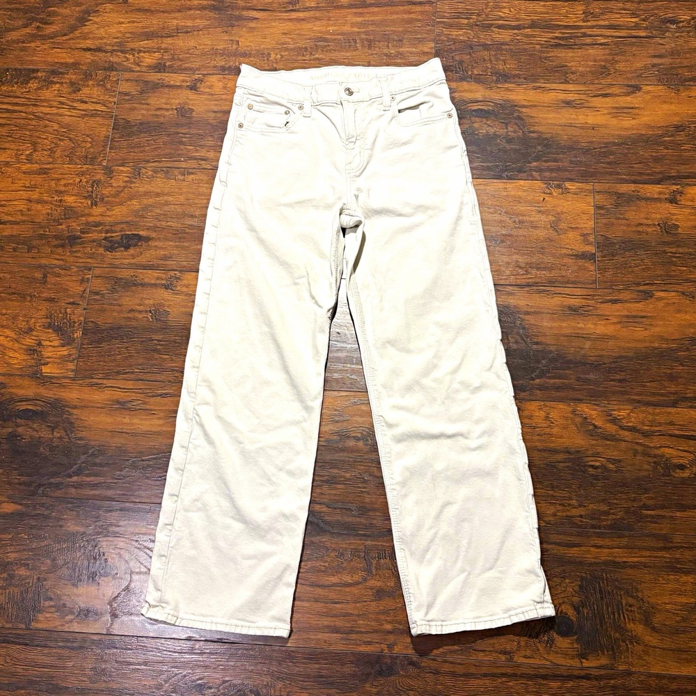 American Eagle Men’s Beige Light Wash Stretch Denim Jeans Straight Regular 30x27